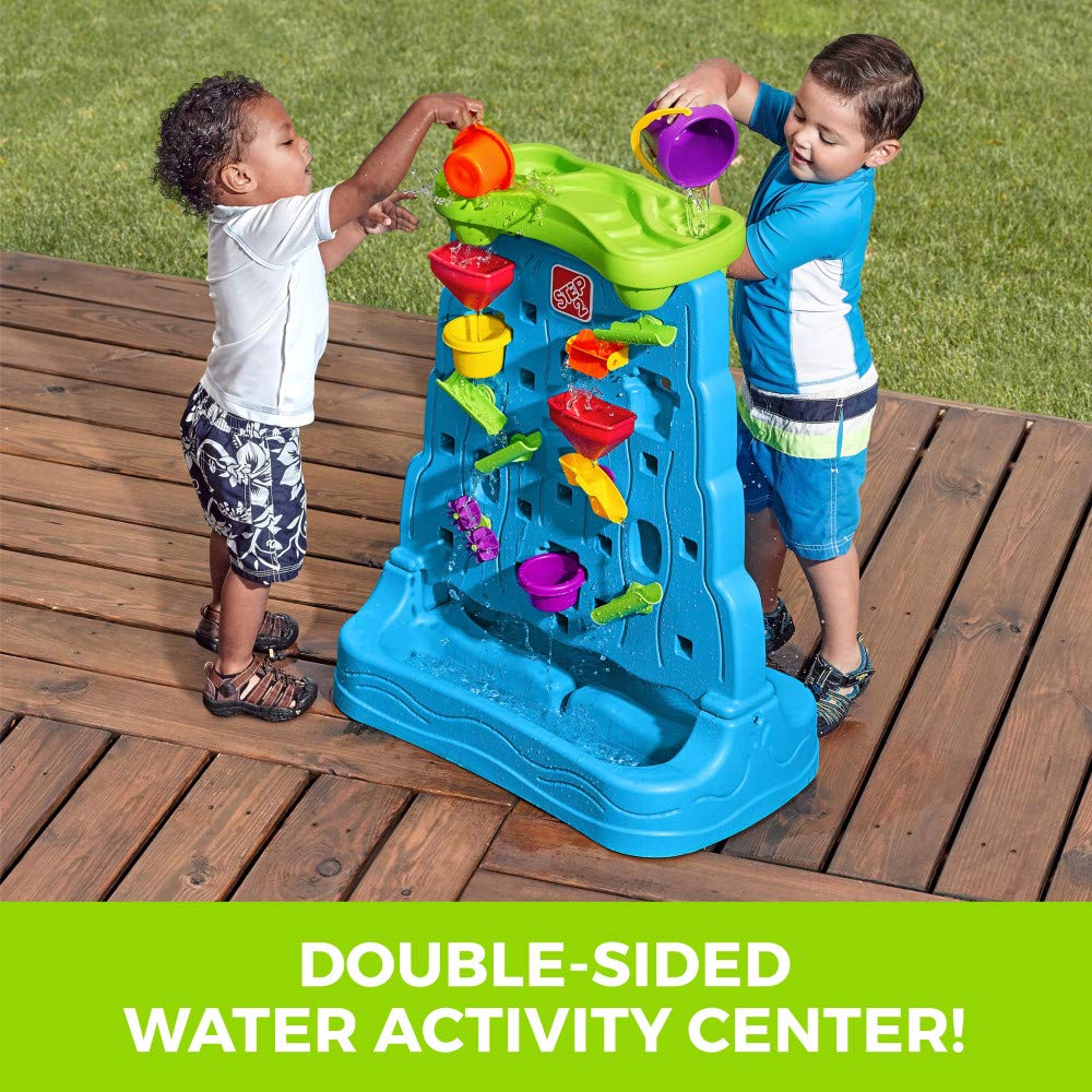 Step2 Waterfall Discovery Wall | Double-Sided Outdoor Water Play Set with 13-Pc Accessory Kit for Toddlers | Age 1.5+ Years - MINIMEE KIDS