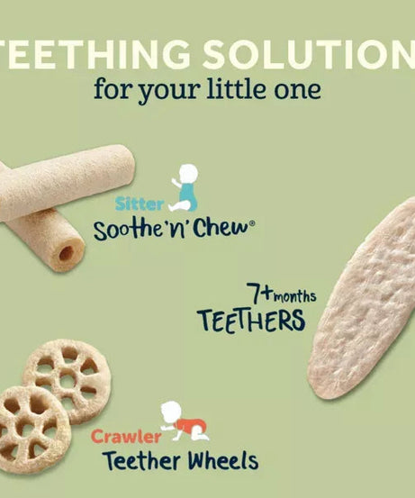 Gerber Snacks for Gerber Snacks for Baby Soothe 'n' Chew Teething Sticks - Strawberry Apple | 6+ Months | 6 Individually Wrapped Sticks | 90g | Gentle on Teething Gums