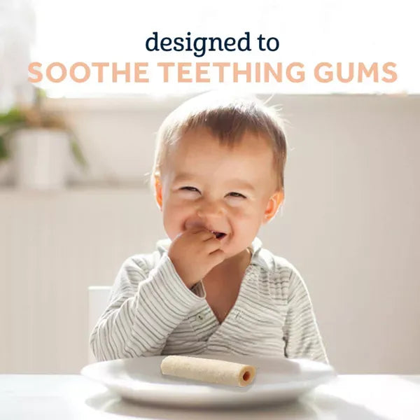 Gerber Snacks for Gerber Snacks for Baby Soothe 'n' Chew Teething Sticks - Strawberry Apple | 6+ Months | 6 Individually Wrapped Sticks | 90g | Gentle on Teething Gums