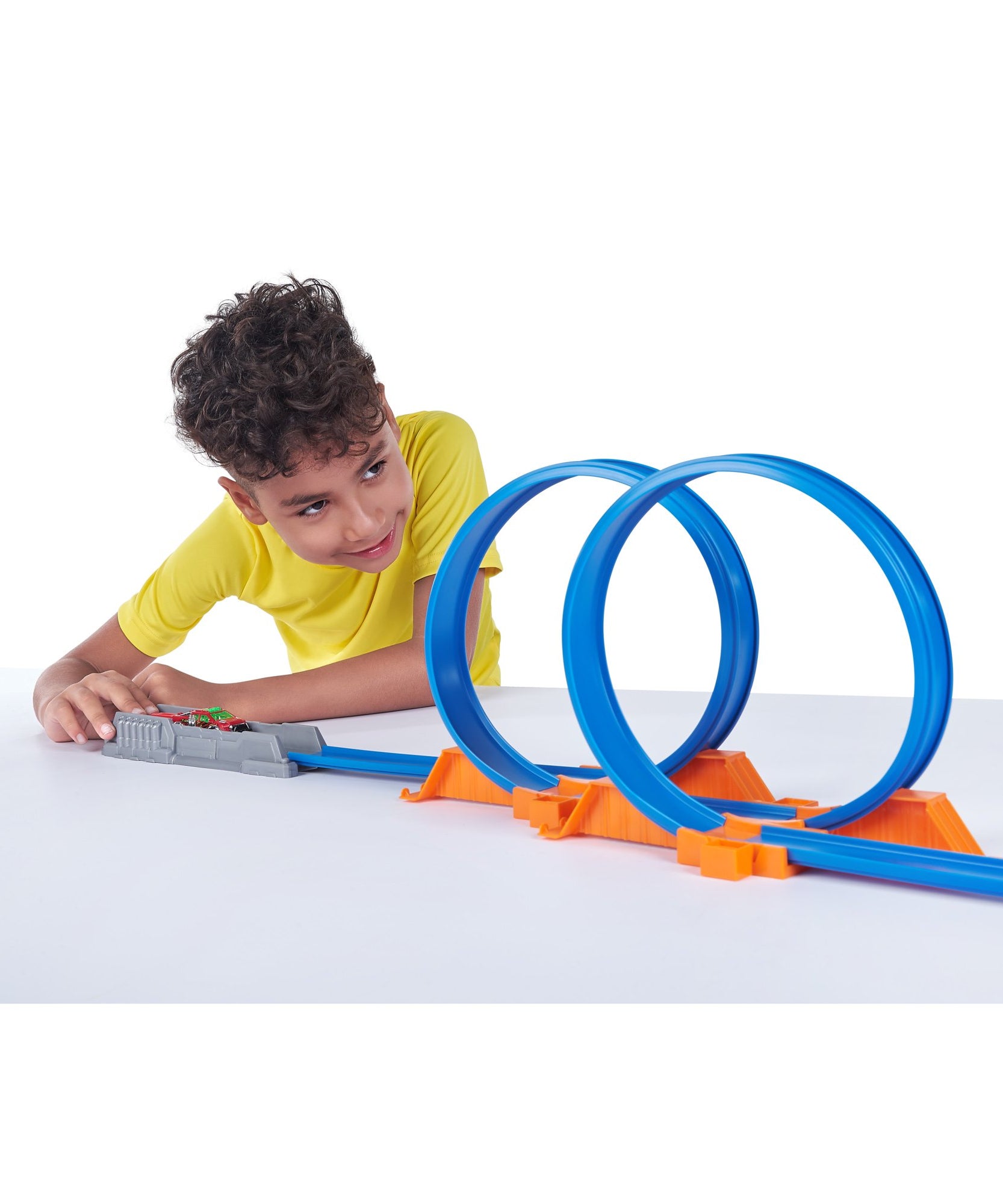 Zuru Metal Machines T-Rex Attack Building Trackset with Powerful Launcher, Double 360 Loops & Mini Racing Car – 2.63m/8.63ft Track Length