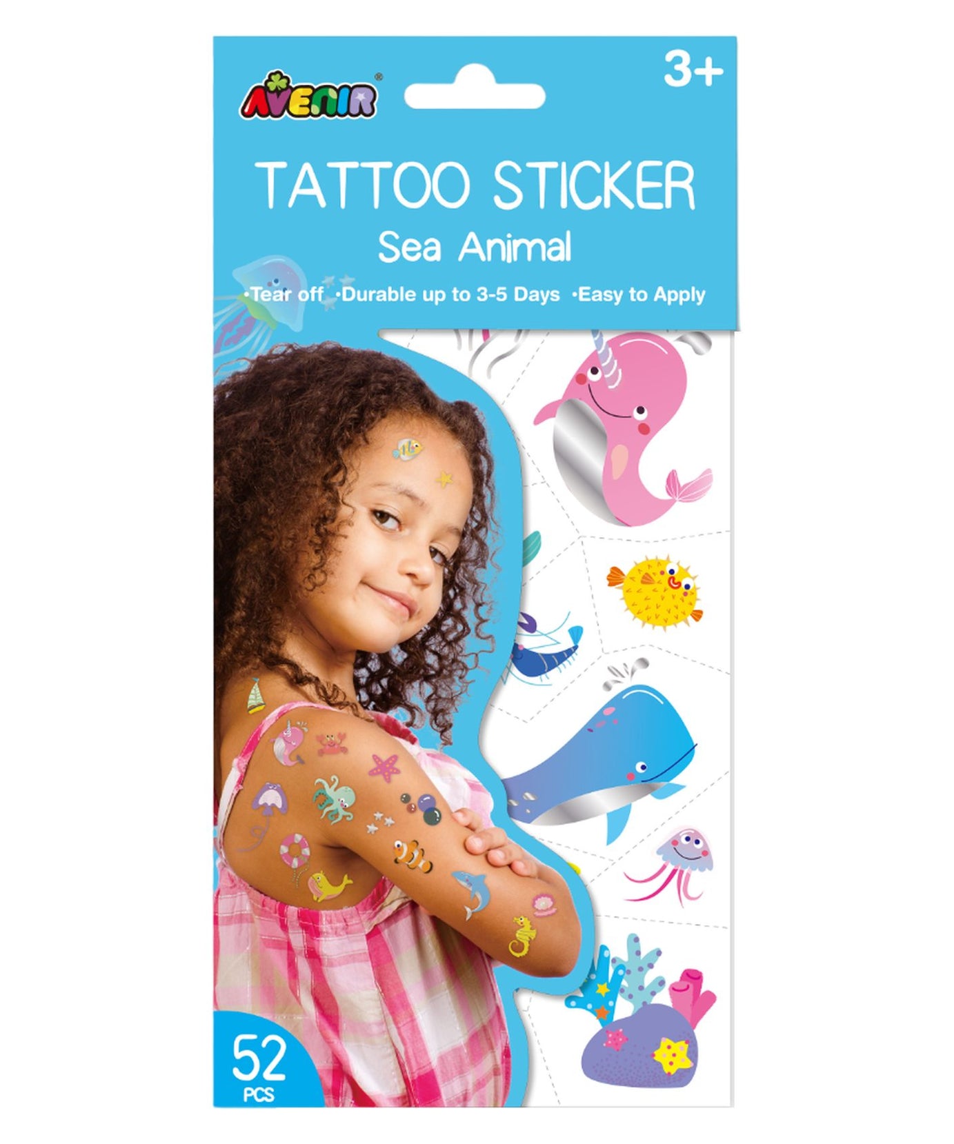 Avenir Tattoo Stickers – Durable 3-5 Days, Easy to Apply & Remove – Safe for Kids Ages 3+