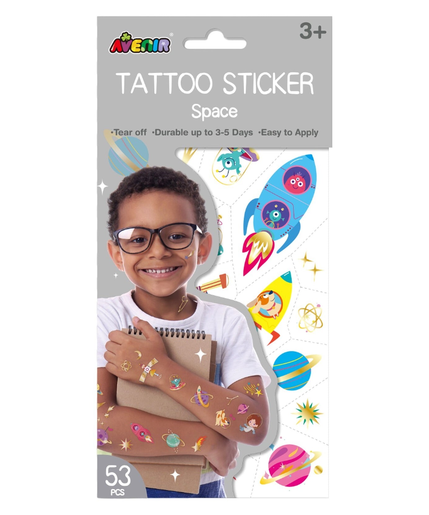 Avenir Tattoo Stickers – Durable 3-5 Days, Easy to Apply & Remove – Safe for Kids Ages 3+