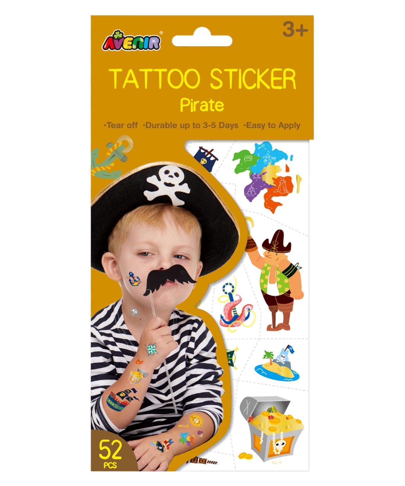 Avenir Tattoo Stickers – Durable 3-5 Days, Easy to Apply & Remove – Safe for Kids Ages 3+