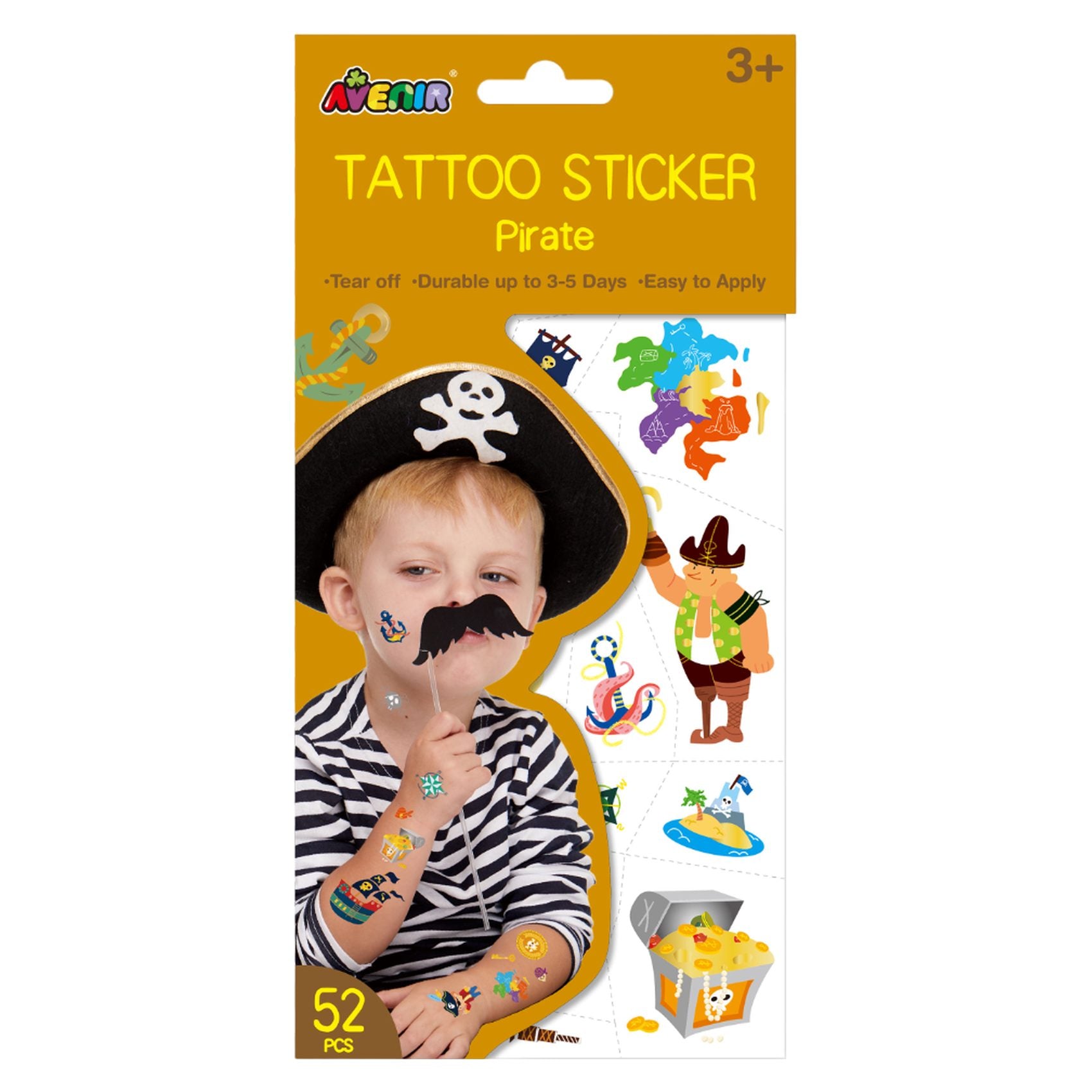 Avenir Tattoo Stickers – Durable 3-5 Days, Easy to Apply & Remove – Safe for Kids Ages 3+