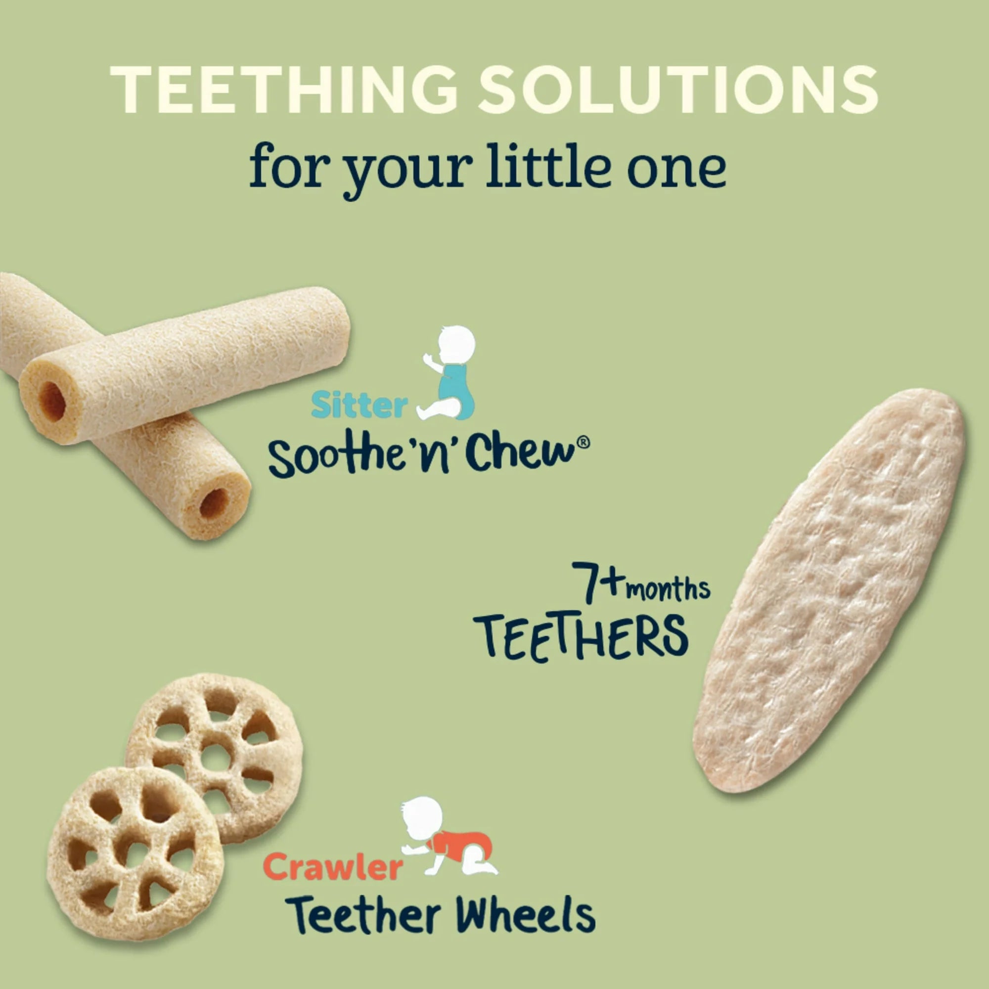 Gerber Snacks for Baby Teethers Banana Peach | Gentle Teething Wafers (7+ Months) - Healthy Snacks for teething Babies