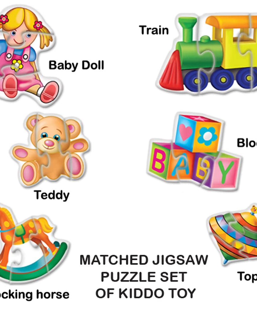 Toykraft My First Toys Puzzle Colorful, Engaging & Educational Six 3-Piece Puzzles Jigsaw for Ages 24+ Months - MINIMEE KIDS