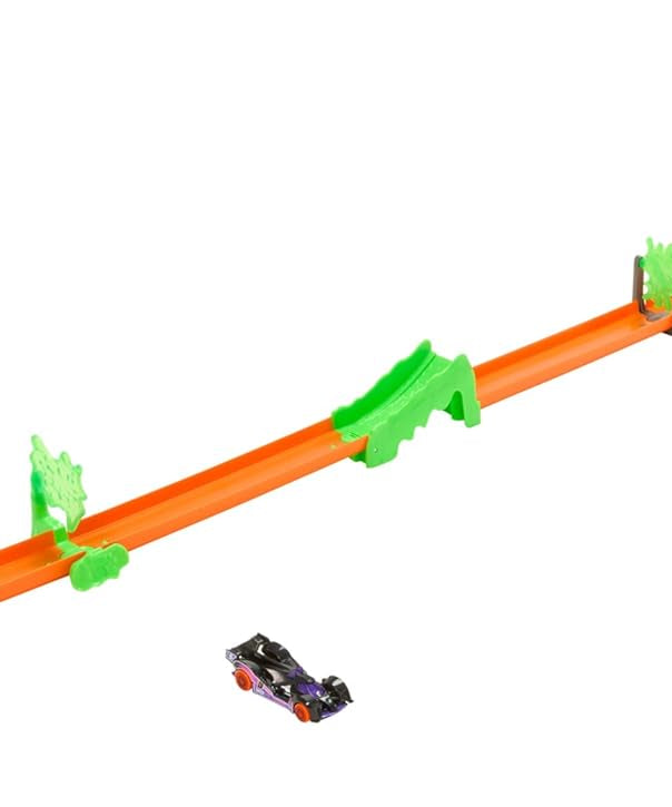 Hot Wheels Track Builder Toxic Super Jump Track Set – Includes 1 Hot Wheels Vehicle – For Kids 4+ Years