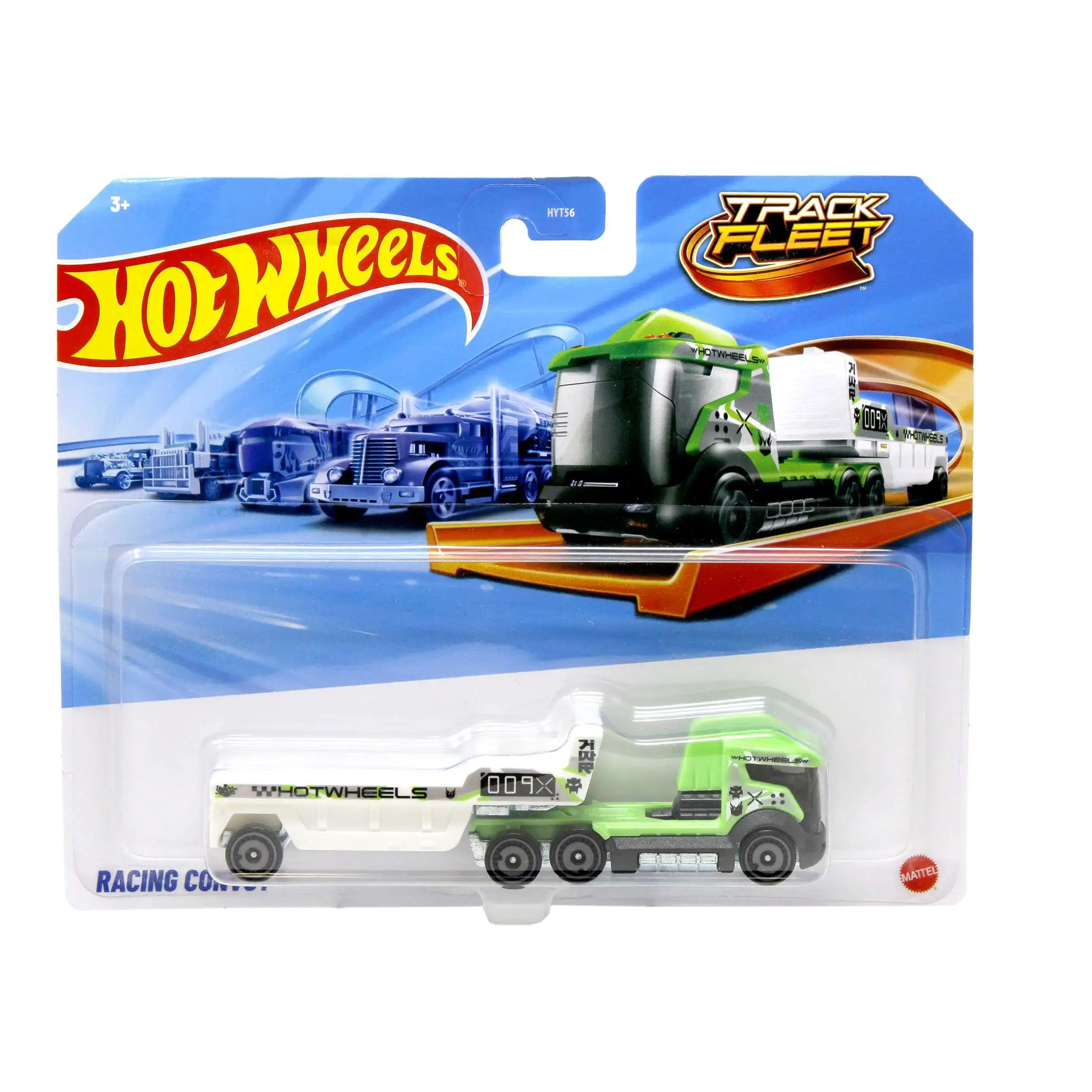 Hot Wheels Track Fleet: Racing Convoy | Die-Cast Hauler Truck with Detachable Trailer | for Kids & Collectors Aged 3+