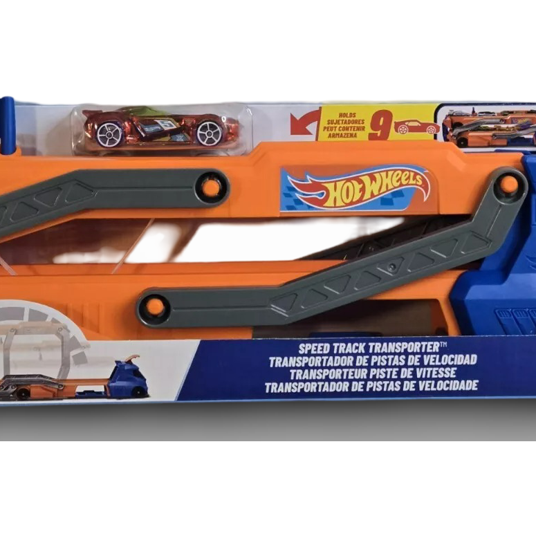 Hot Wheels City Speed Track Transporter | Holds 9 Cars | 2-in-1 Storage & Race Track | Transforms Over 70cm | 4+ Years - HYT83
