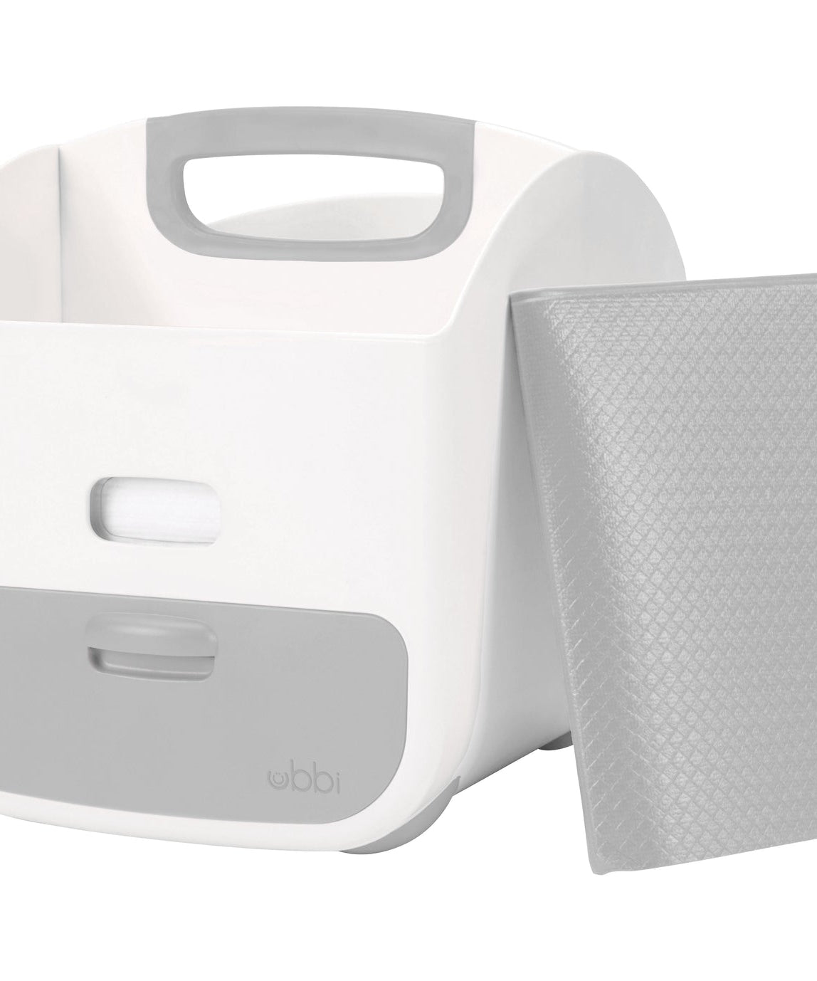 Ubbi Portable Diaper Changing Station & Caddy Organizer with Folding Mat | Diaper Storage for Baby Wipes & Accessories | Gray