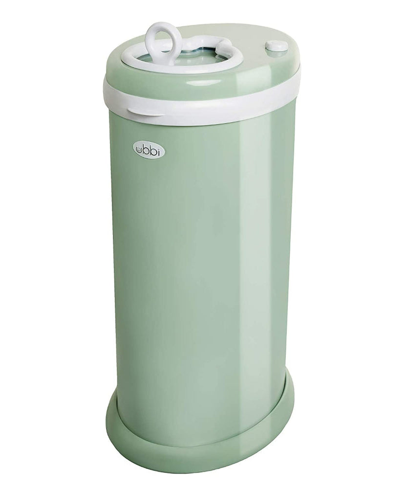 Ubbi Steel Odor Locking Diaper Pail - Sage Green | Keeps Odors Contained