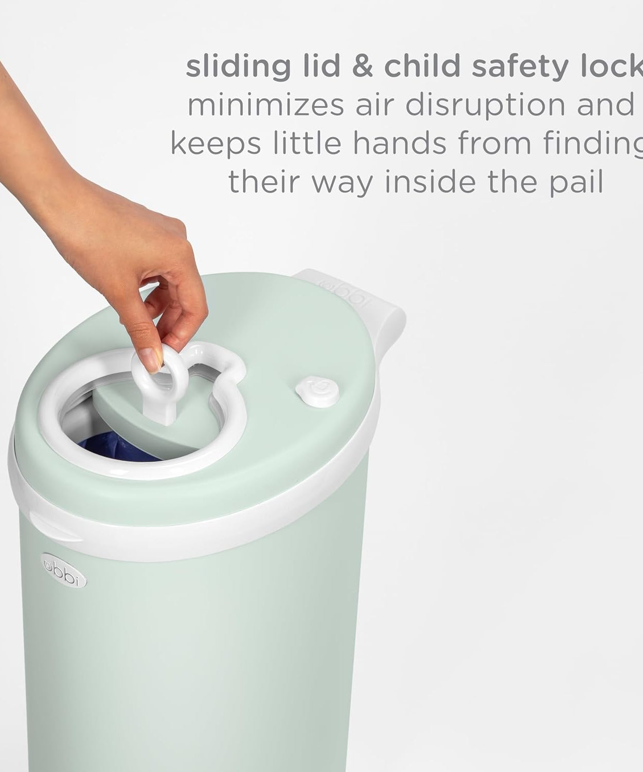 Ubbi Steel Odor Locking Diaper Pail - Sage Green | Keeps Odors Contained