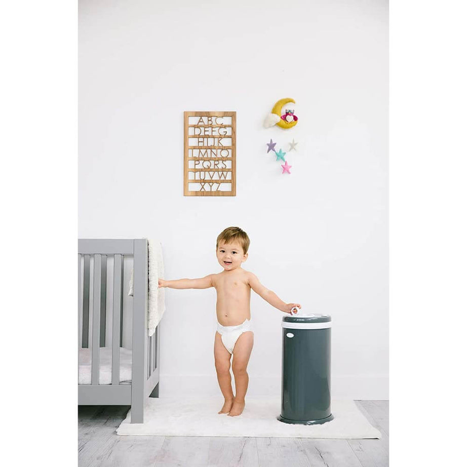 Ubbi Steel Diaper Pail – Slate | Odor Locking, Eco-Friendly, Modern Design, No Special Bags Needed