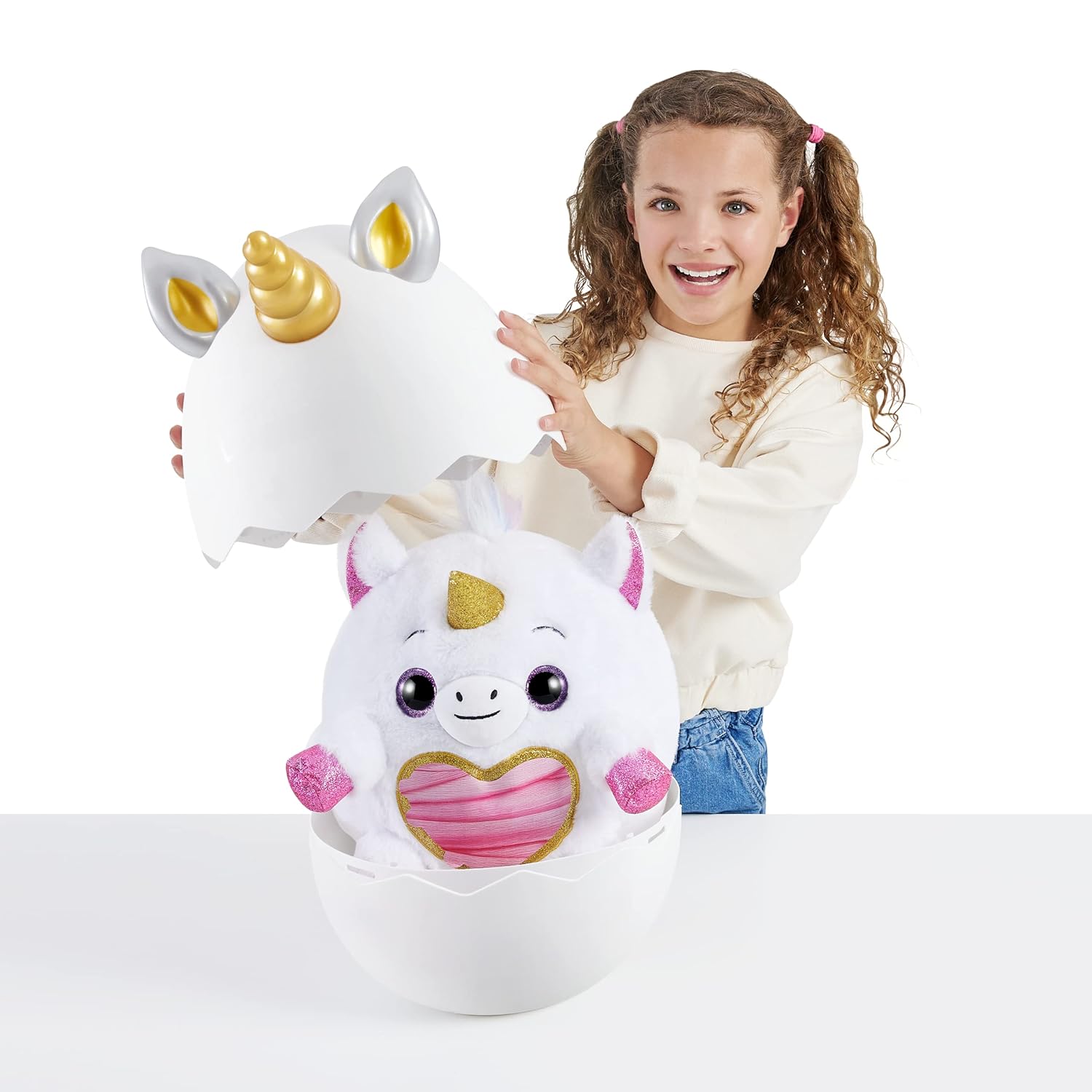 Rainbocorns Unicorn Rescue Surprise, Disco - Collectible Plush in Giant Egg with Over 25 Magical Surprises Inside, 35 cm Cuddle Plush Stuffed Animal, Rings, Stickers, and Wearable Accessories - MINIMEE KIDS
