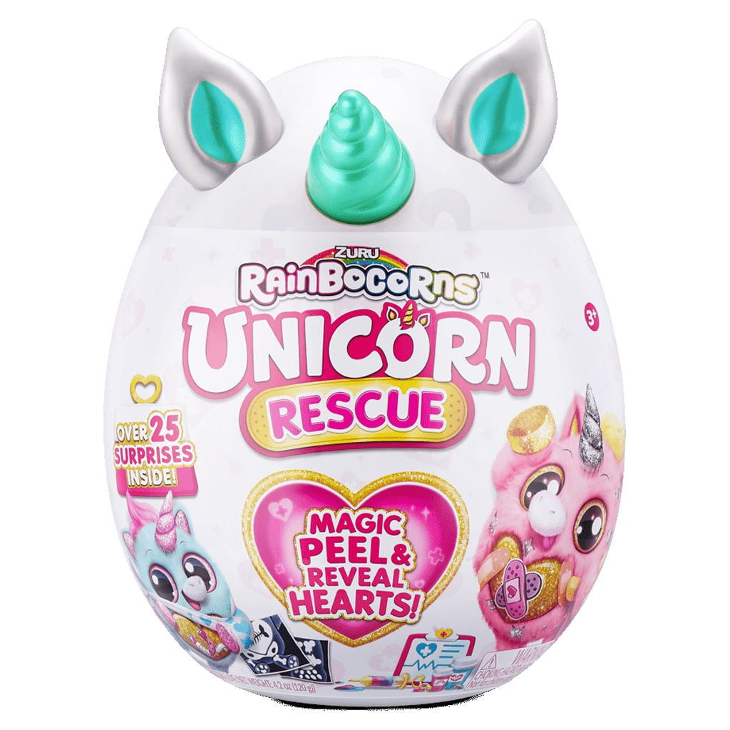 Rainbocorns Unicorn Rescue Surprise, Disco - Collectible Plush in Giant Egg with Over 25 Magical Surprises Inside, 35 cm Cuddle Plush Stuffed Animal, Rings, Stickers, and Wearable Accessories
