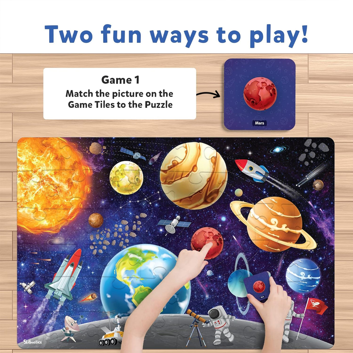 Skillmatics Piece & Play: Up In Space | Educational Floor Puzzle & Game for Kids Ages 3-7 | Explore the Universe with 48 Jumbo Pieces