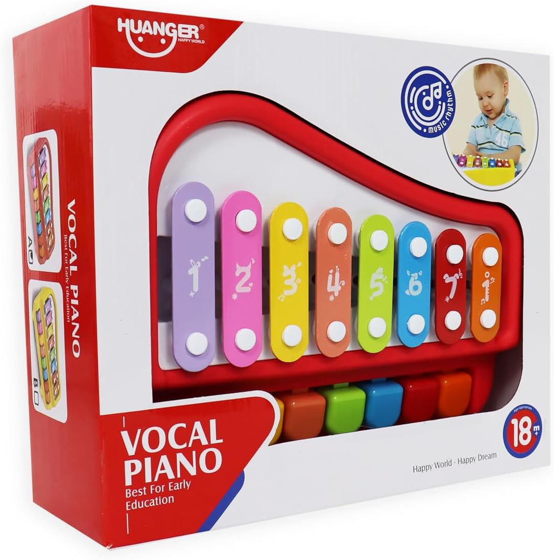 Huanger Vocal Piano Musical Learning Xylophone Keyboard Toy for 18+ Months Kids - Multi-Color - MINIMEE KIDS