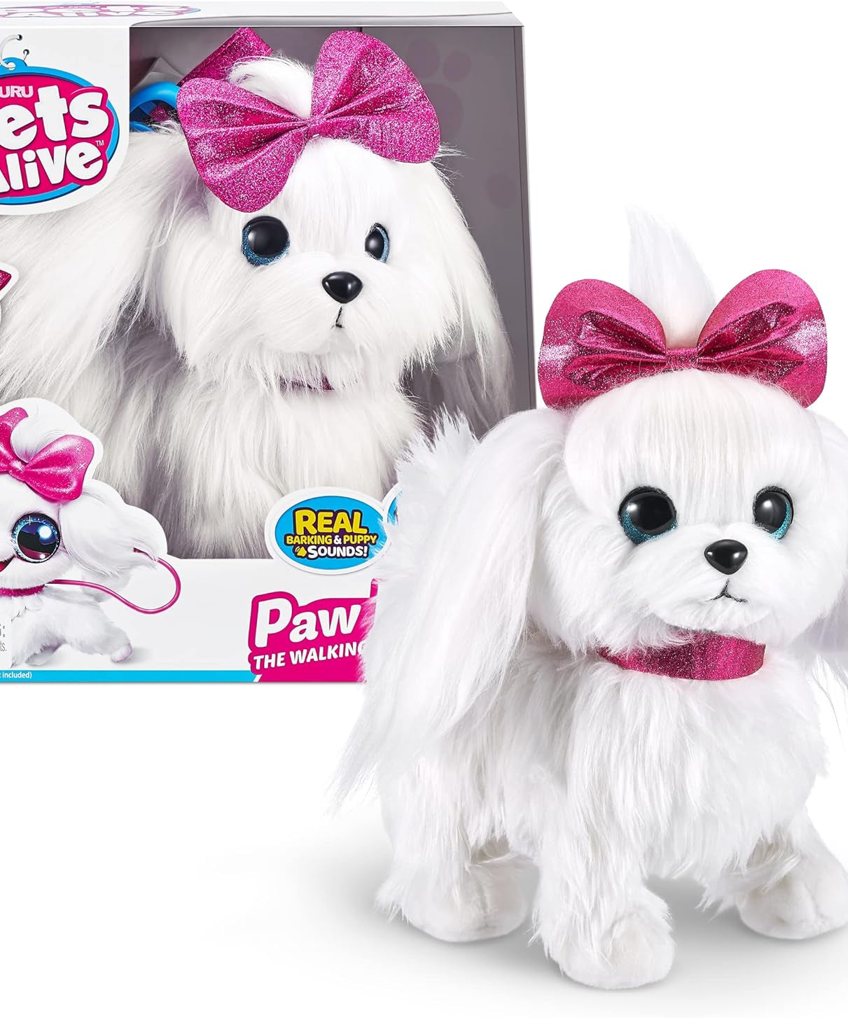 Zuru Pets Alive Lil Paw Paw The Walking Puppy - Interactive Walking and Barking Puppy Plush Toy for Kids 3+ Years