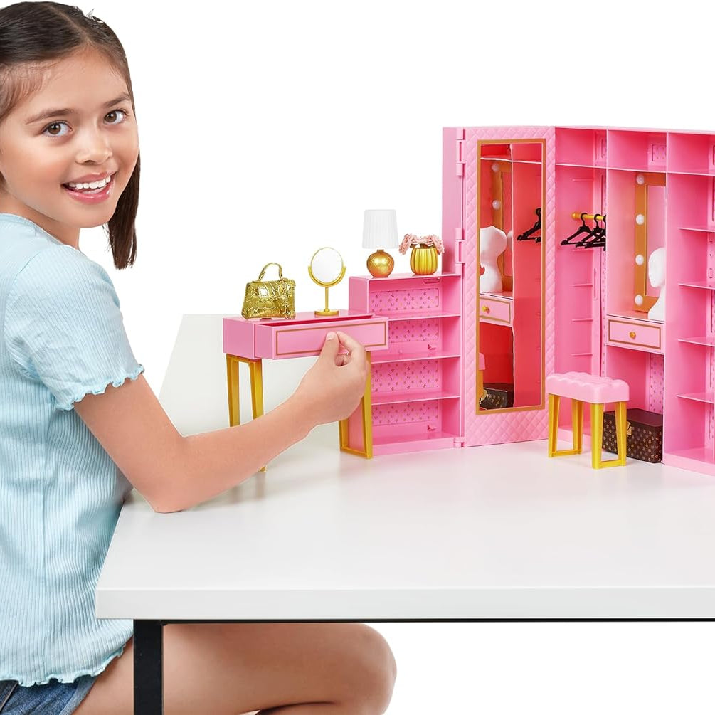 Zuru Mini Brands Mini Fashion Dream Wardrobe with Exclusive Metallic Mini Fashion Bag and 25+ Storage Areas for Doll Accessories - Perfect Gift for Fashionistas