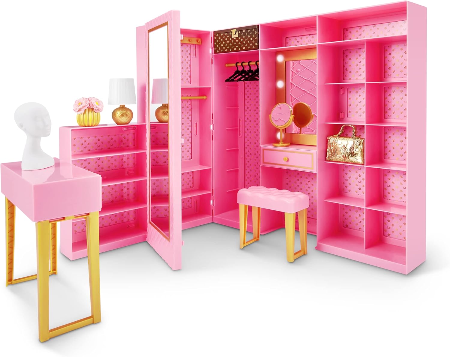 Zuru Mini Brands Mini Fashion Dream Wardrobe with Exclusive Metallic Mini Fashion Bag and 25+ Storage Areas for Doll Accessories - Perfect Gift for Fashionistas