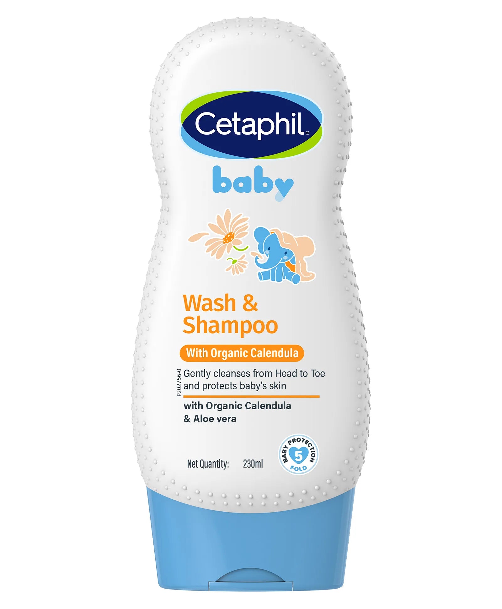Cetaphil Baby Wash & Shampoo with Organic Calendula & Aloe Vera – Gentle Tear-Free Formula for Daily Head-to-Toe Cleansing (230ml, Paraben-Free, Hypoallergenic)