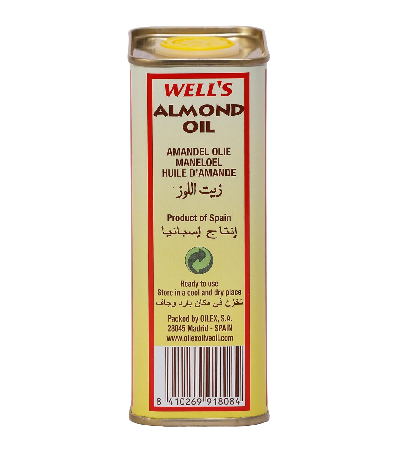 Well's Almond Oil 400ml - 100% Pure and Cold-Pressed Sweet Almond Oil Packed and Imported from Spain | Ideal for Skin, Hair, and Baby Massage | Nutrient-Rich and Vitamin E Enriched
