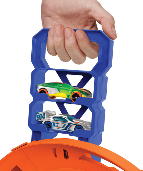 Hot Wheels Stunt Tracks - Whip Around Raceway | Race, Stunt & Crash - Includes 2 Hot Wheels Cars, Foldable Track for Storage, 4+ Years - MINIMEE KIDS
