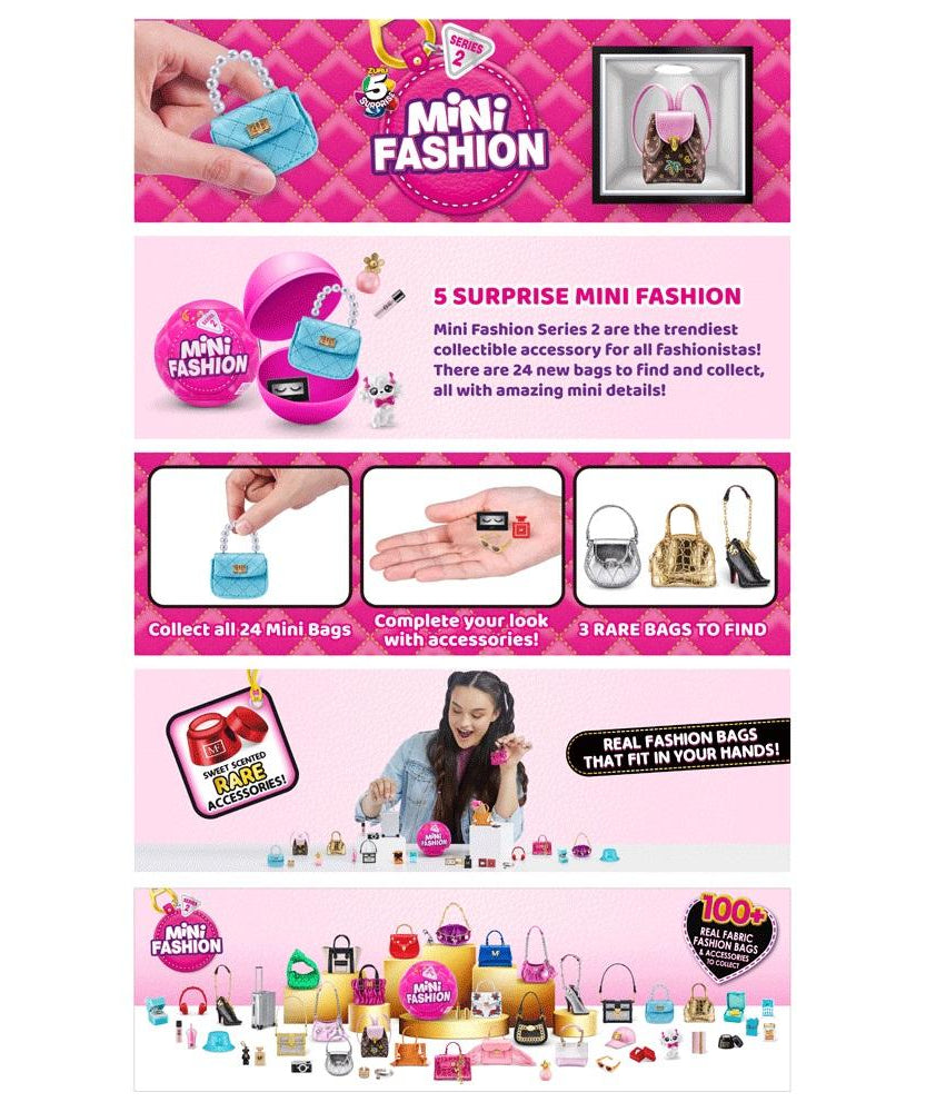 Zuru 5 Surprise - Mini Fashion Series 2: 100+ Real Fabric Bags & Accessories Toys to Collect!