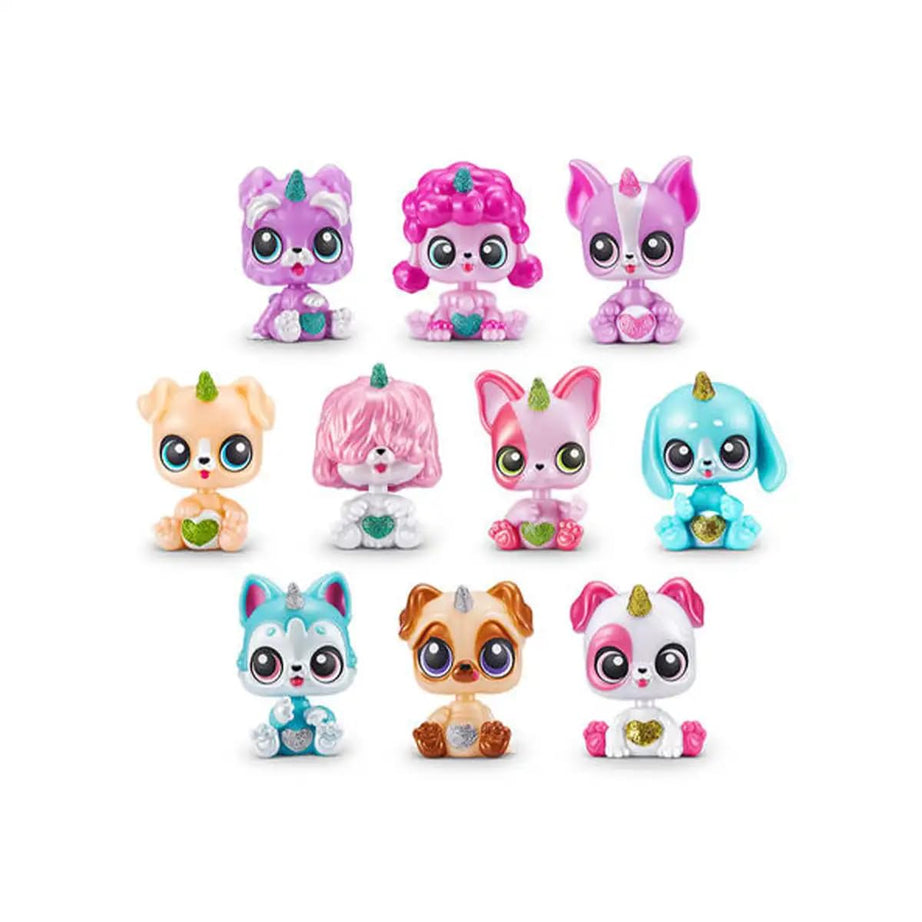 Zuru Rainbocorns Pocket Puppycorns - 7-Piece Collectible Set with Over 5 Surprises Inside, Including Slime and Adoption Certificate for 3+ Years | Color May Vary
