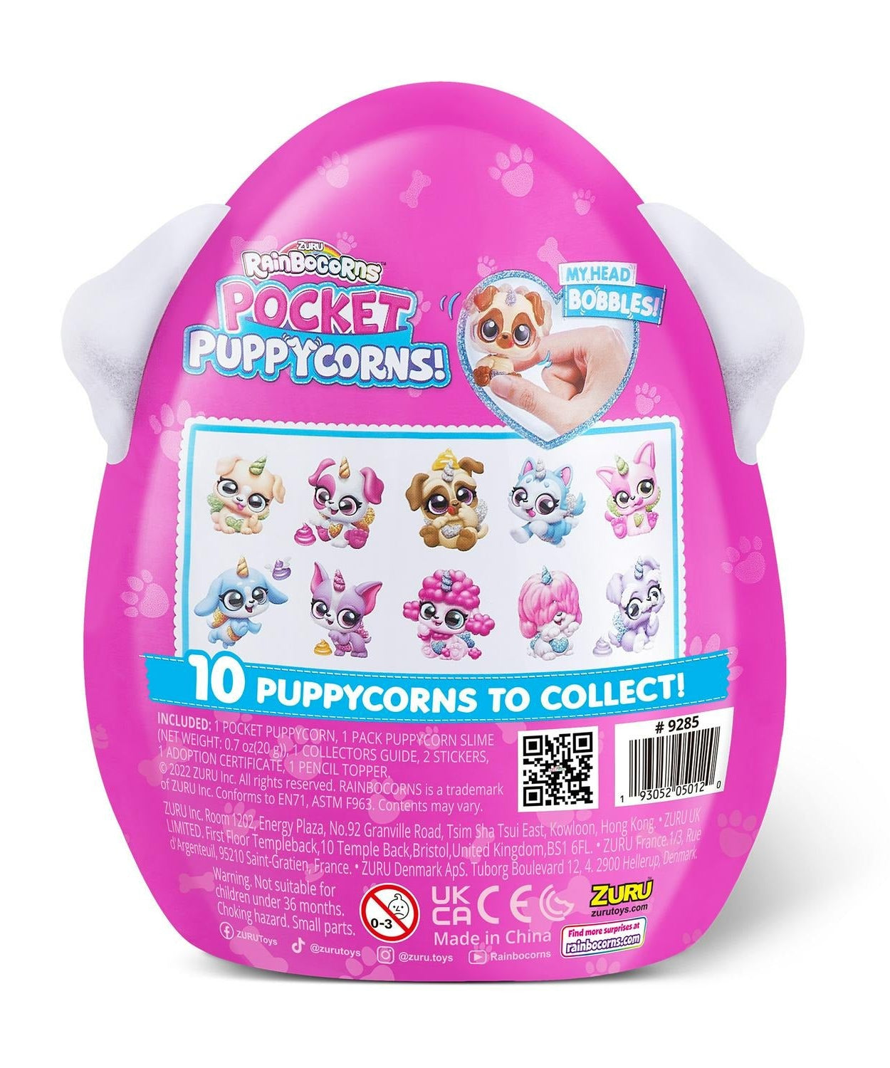 Zuru Rainbocorns Pocket Puppycorns - 7-Piece Collectible Set with Over 5 Surprises Inside, Including Slime and Adoption Certificate for 3+ Years | Color May Vary - MINIMEE KIDS
