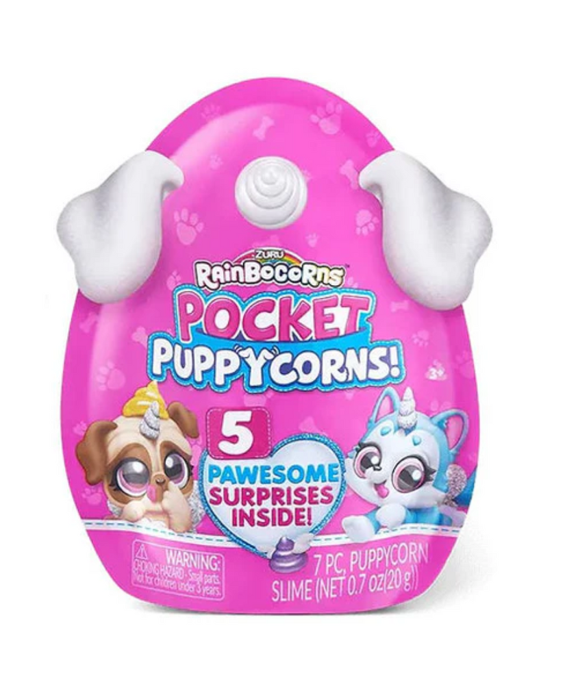 Zuru Rainbocorns Pocket Puppycorns - 7-Piece Collectible Set with Over 5 Surprises Inside, Including Slime and Adoption Certificate for 3+ Years | Color May Vary - MINIMEE KIDS